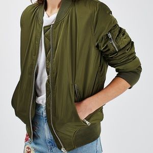 Top shop - green bomber - cheetah lining - 10